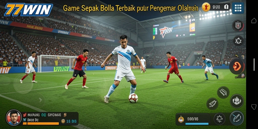 Gameplay seru dalam pertandingan sepak bola yang menegangkan.