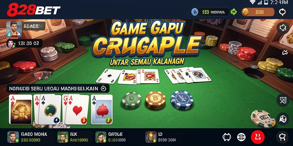Tampilan gameplay Gaple yang menarik dan interaktif di 828BET.
