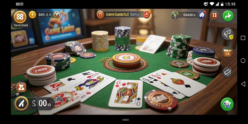 Tampilan utama gameplay Gaple di 88ID yang mengasyikkan.