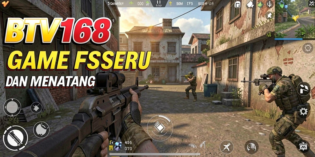 Tampilan gameplay BTV168 yang mendebarkan dengan aksi FPS dinamis.