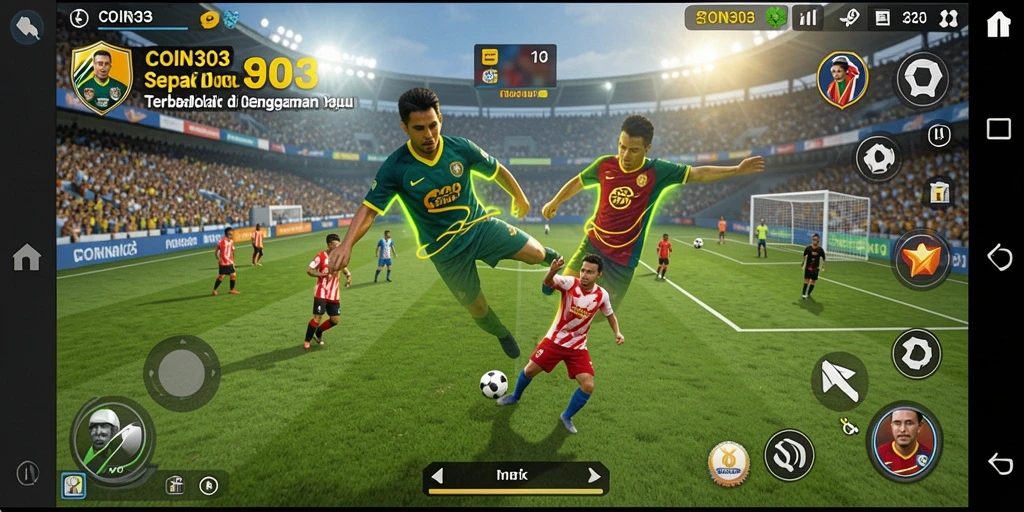 Tampilan gameplay COIN303 yang seru dan penuh aksi sepak bola.