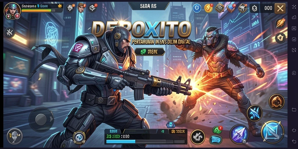 Tampilan menarik gameplay DEPOXITO saat pertarungan berlangsung.