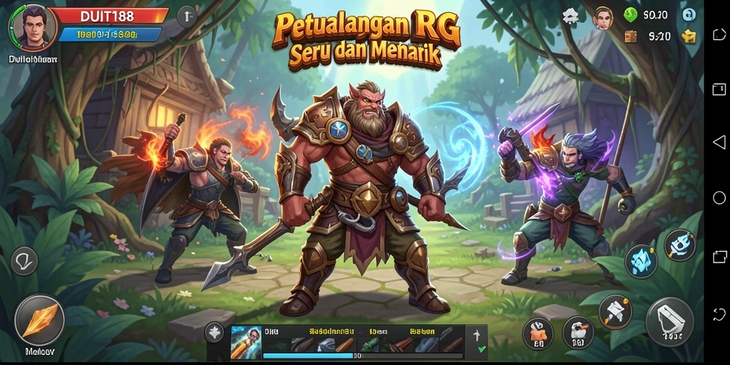 Tangkapan layar dari gameplay seru di DUIT188, menunjukkan aksi karakter RPG.