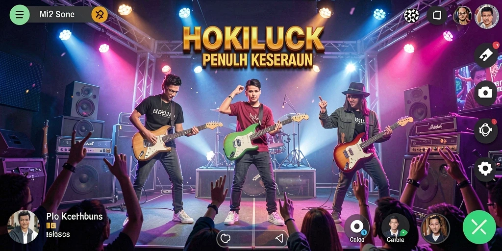 Tampilan menarik gameplay HOKILUCK dengan berbagai pilihan lagu.