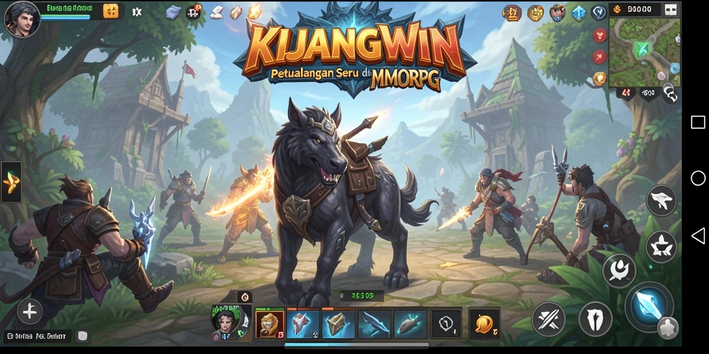 Tangkapan layar KIJANGWIN yang menampilkan aksi seru dalam pertempuran MMORPG.