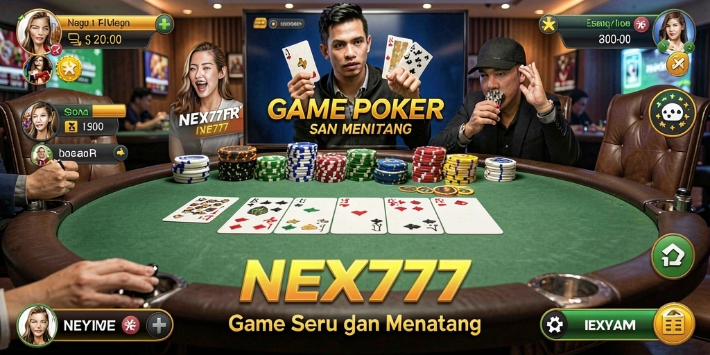 Tampilan gameplay Poker yang menarik di NEX777.