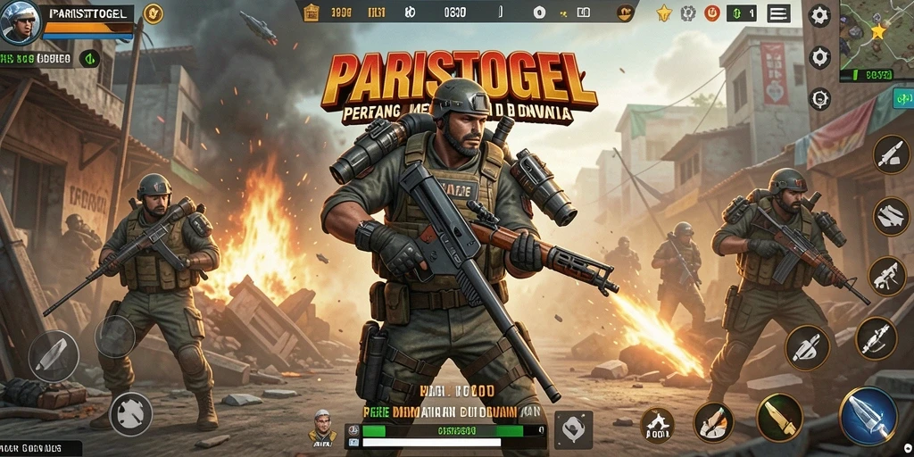 Screenshot gameplay PARISTOGEL dalam pertarungan Battle Royale.