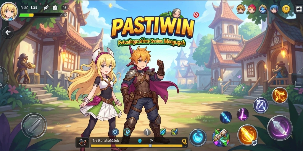 Screenshot gameplay PASTIWIN menampilkan karakter Anime dalam aksi epik.