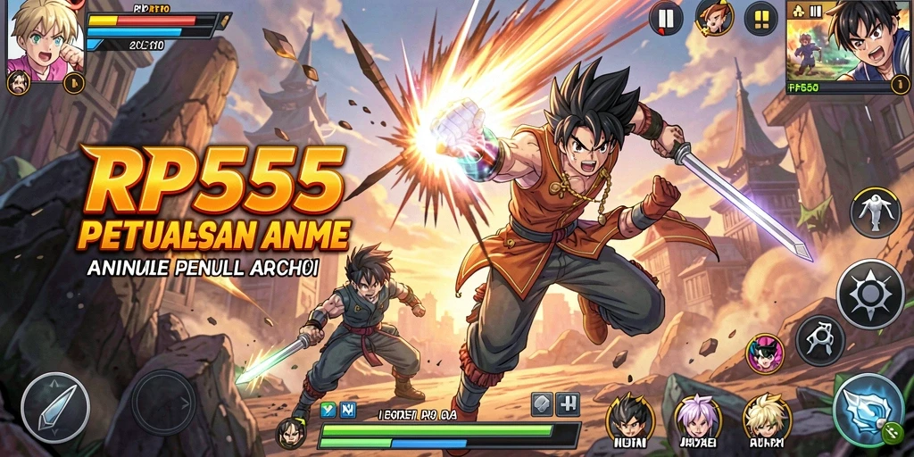 Tampilan menawan dari gameplay seru RP55 yang penuh aksi anime.