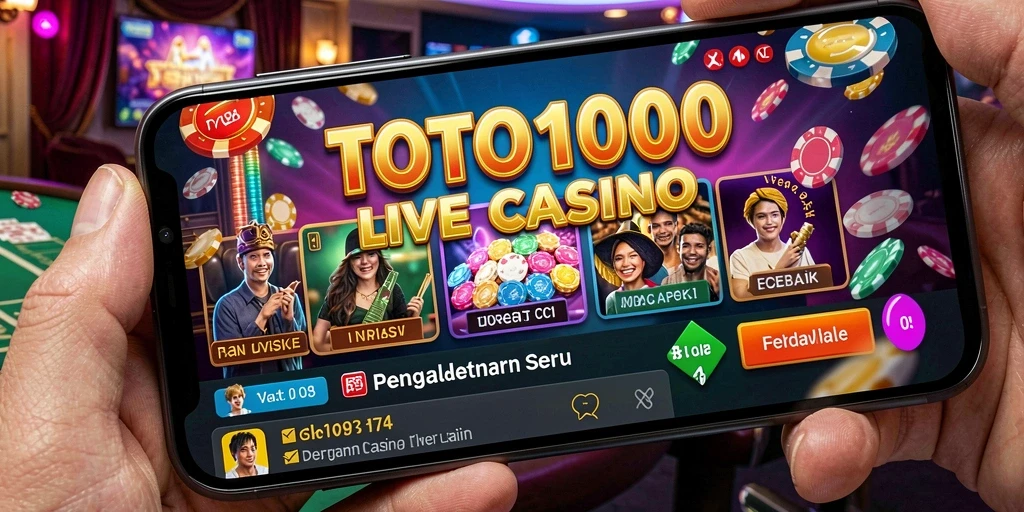 Gameplay TOTO1000 yang menarik di kasino langsung dengan dealer profesional.