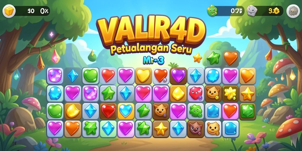 Tampilan gameplay menarik dari game Match-3 VALIR4D.