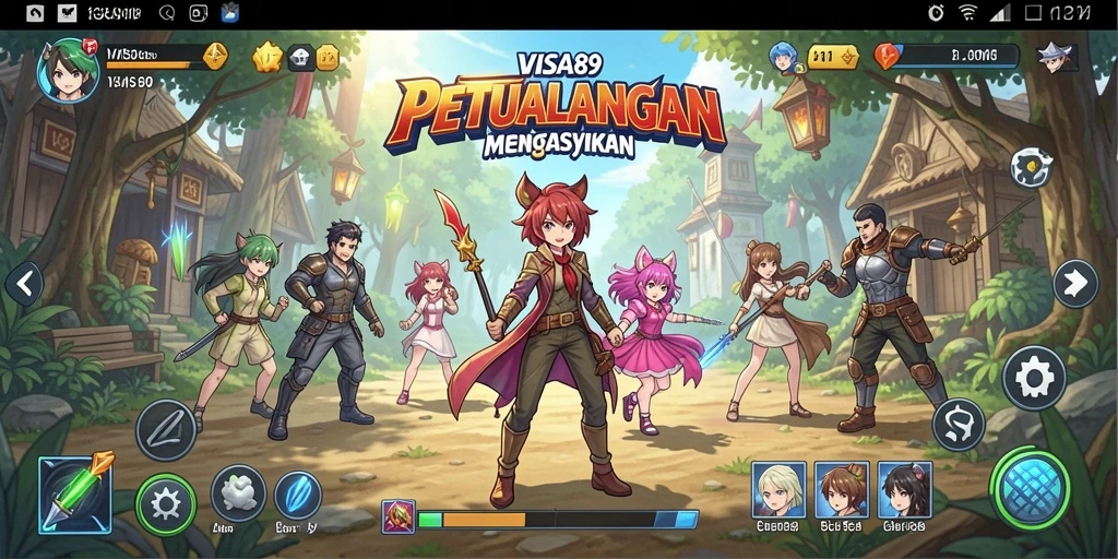 Menampilkan gameplay seru dengan karakter Anime yang beraksi.